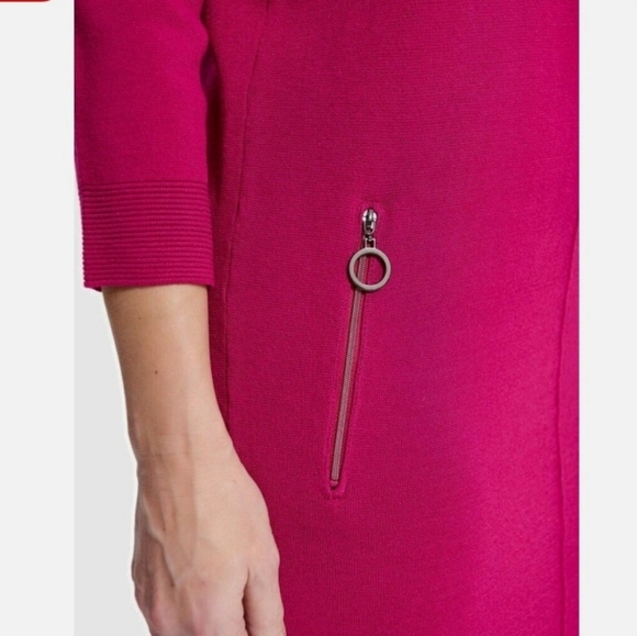 Joseph Ribkoff NWT Mini Pink Knit Bodycon Dress Women's Size Medium - Picture 2 of 12